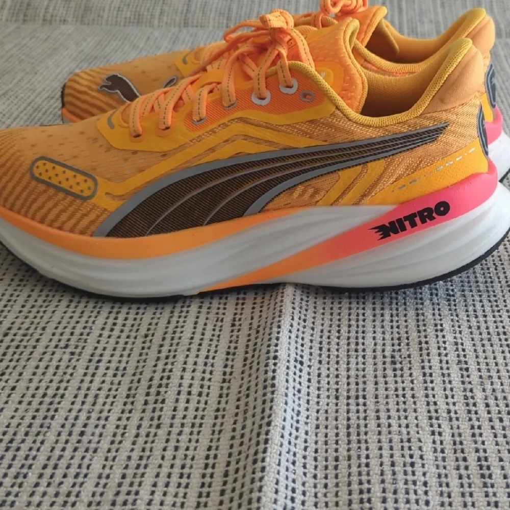 Puma Nitro Orange Black Athletic Shoes with Breathable Mesh - Picture 5 of 9